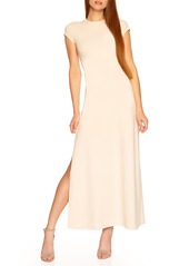Susana Monaco Side Slit T-Shirt Maxi Dress in Blanched Almond at Nordstrom