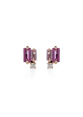 Suzanne Kalan 18kt gold sapphire diamond stud earrings