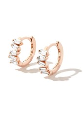 Suzanne Kalan 18kt rose gold Bold diamond huggie earrings