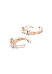 Suzanne Kalan 18kt rose gold Bold diamond huggie earrings