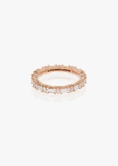 Suzanne Kalan 18kt rose gold horizontal baguette diamond ring