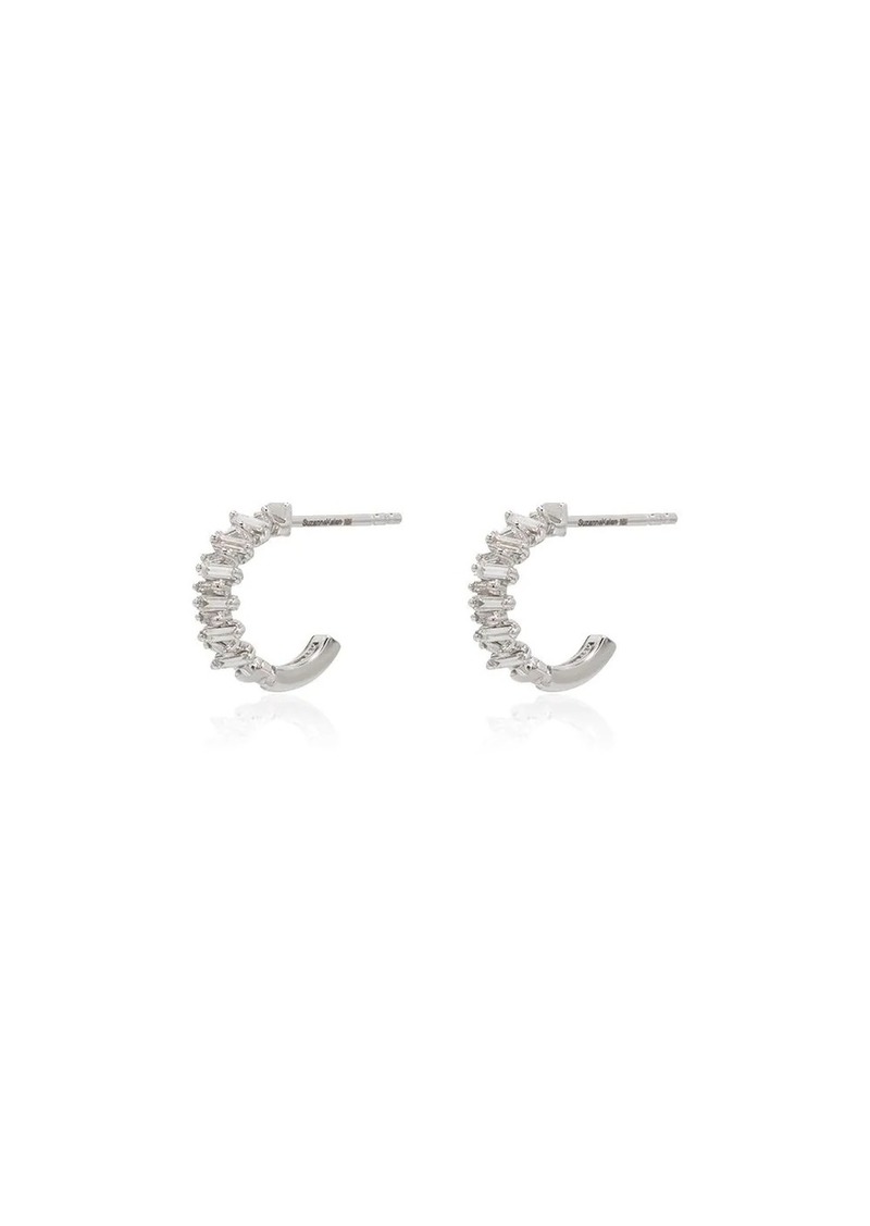 Suzanne Kalan 18kt white gold diamond hoop earrings