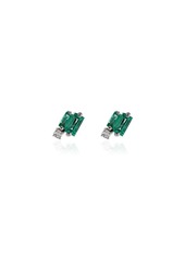 Suzanne Kalan 18kt white gold emerald and diamond earrings
