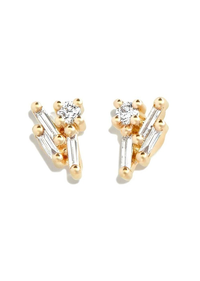 Suzanne Kalan 18kt yellow gold Classic Eva diamond stud earrings