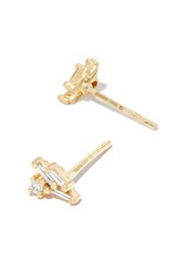 Suzanne Kalan 18kt yellow gold Classic Eva diamond stud earrings