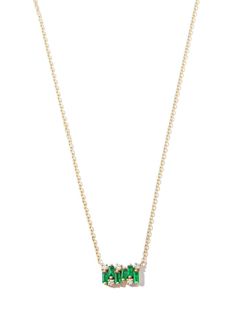 Suzanne Kalan 18kt yellow gold emerald necklace