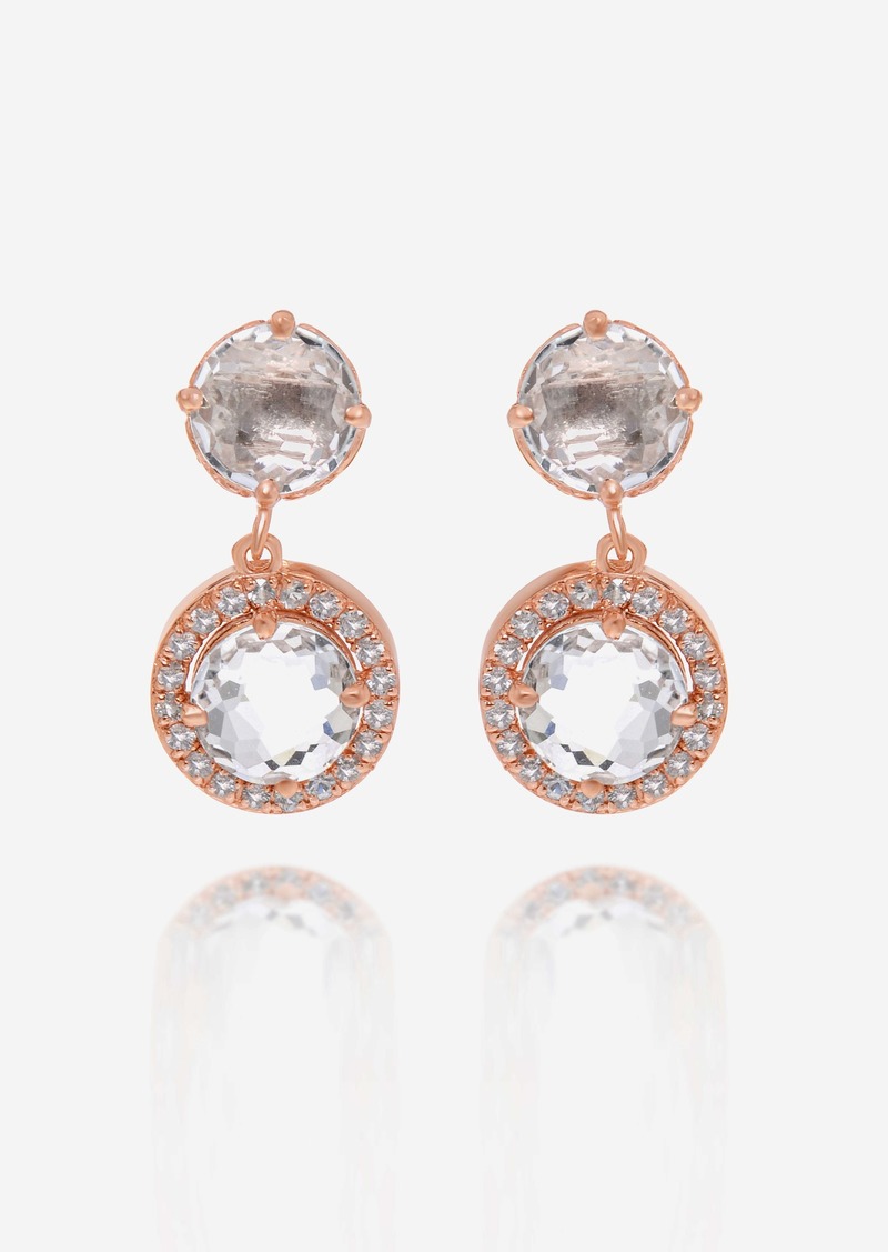 Suzanne Kalan 14K Rose Gold AndSapphire Drop Earrings Pe161-Rgwt
