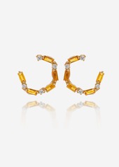 Suzanne Kalan 14K Yellow Gold, Diamond And Citrine Hoop Earrings Pe638-Ygct