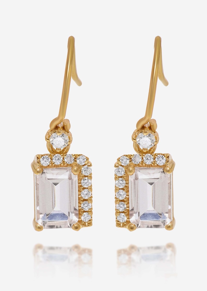 Suzanne Kalan 14K Yellow Gold Diamond And Morganite Drop Earrings Pe578-Ygmt