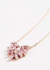Suzanne Kalan 18k Rose Gold Fireworks Small Pink Sapphire Heart Pendant Necklace
