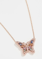 Suzanne Kalan 18k Rose Gold Pastel Fireworks Butterfly Necklace