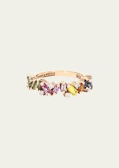 Suzanne Kalan 18K Rose Gold Pastel Rainbow Frenzy Half Band Ring