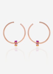 Suzanne Kalan 18K Rose Gold, Sapphire And Diamond Hoop Earrings