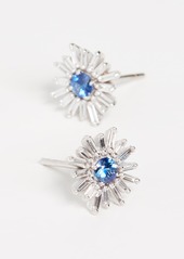 Suzanne Kalan 18k White Gold Blue Sapphire & Diamond Earrings