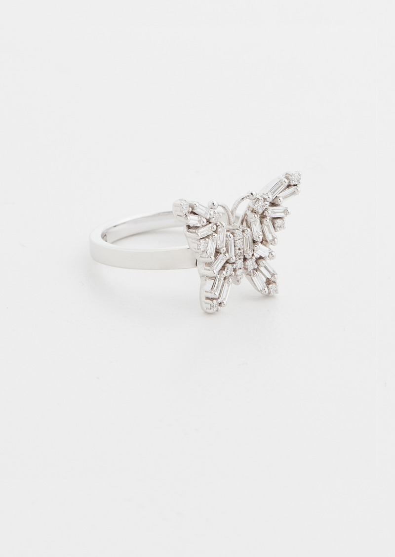 Suzanne Kalan 18k White Gold Fireworks Small Butterfly Ring