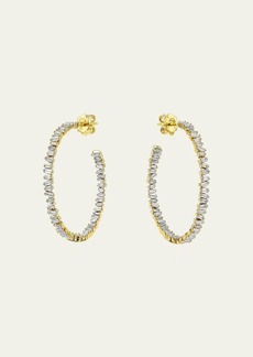Suzanne Kalan 18K Yellow Gold Classic Diamond Midi Hoop Earrings