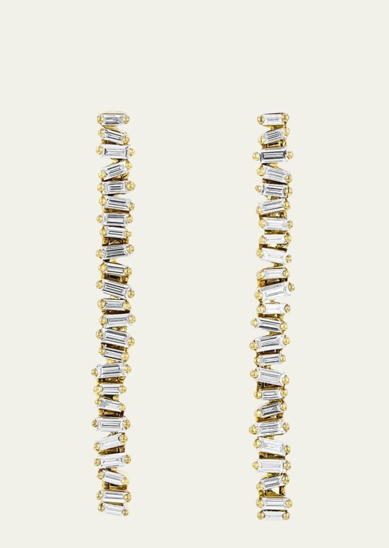 Suzanne Kalan 18K Yellow Gold Classic Diamond Savannah Midi Drop Earrings