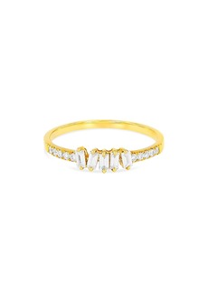 Suzanne Kalan 18K Yellow Gold Fireworks Diamond Baguette & Round Cut Ring