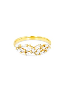 Suzanne Kalan 18K Yellow Gold Fireworks Diamond Baguette Cluster Ring
