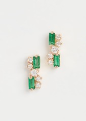 Suzanne Kalan 18k Yellow Gold Fireworks Emerald Stud Earrings