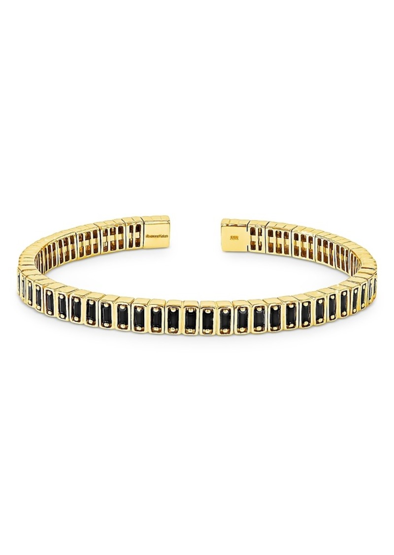 Suzanne Kalan 18K Yellow Gold Inlay Black Sapphire Cuff Bracelet