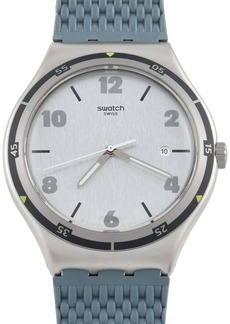 Swatch Alphatise 40 mm Silicone and Stainless Steel Watch YWS447