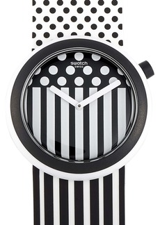 Swatch POPdancing 45 mm Black and White Watch PNW101