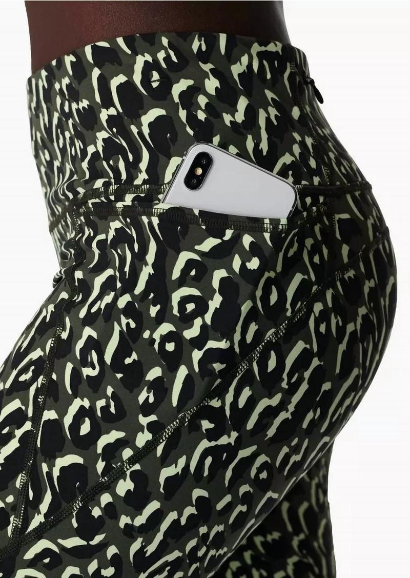 Sweaty Betty Power 9 Biker Shorts In Green Leopard Print
