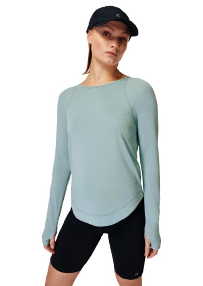 Sweaty Betty Women's Breathe Easy Crewneck WOURKOUT Long Sleeve TOP