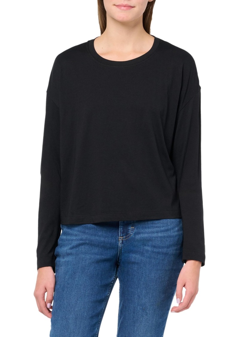 Sweaty Betty Casual Essential Cropped Crewneck Long Sleeve T-Shirt