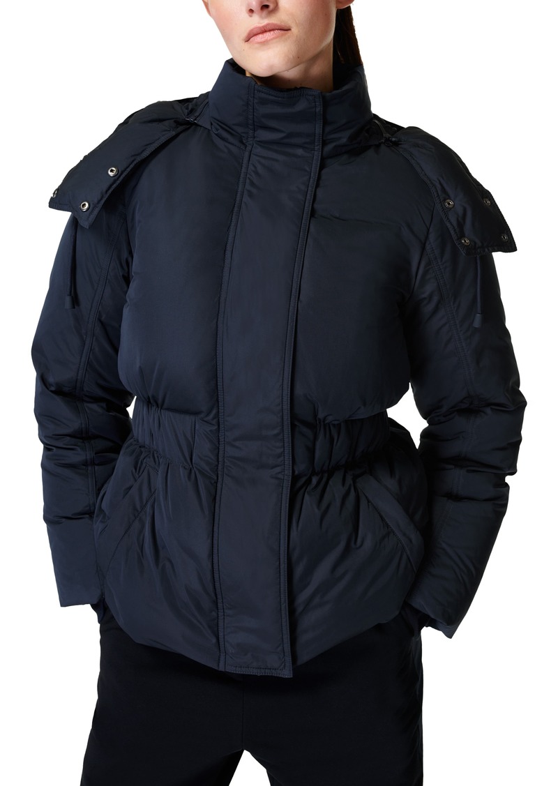 Sweaty Betty Formation Hooded Puffer Jacket in French Navy Blue at Nordstrom Rack