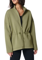 Sweaty Betty Grace Toggle Zip Jacket in Moss Green at Nordstrom