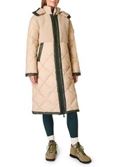 Sweaty Betty Navigate Long Hooded Mixed Media Coat