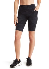Sweaty Betty Power High Waist Pocket Bike Shorts in Ultra Black Camo Print at Nordstrom Rack