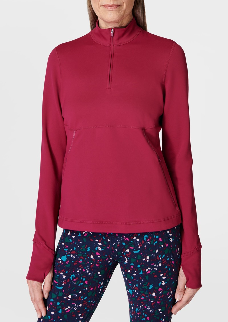 Sweaty Betty Therma Boost Running Half Zip Pullover in Vamp Red at Nordstrom Rack