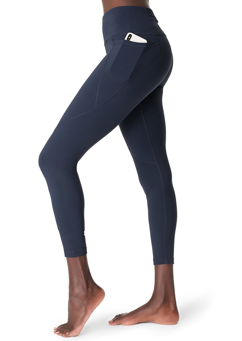 Sweaty Betty Womens Bum Sculpting Power 7/8 Workout Leggings with Side and Back Pocket Size S Blue