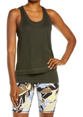 Sweaty Betty Double Time 2-in-1 Workout Tank in Dark Forest Green at Nordstrom