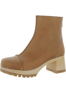 Swedish Hasbeens Stitchy Boot Womens Leather Lug Sole Ankle Boots