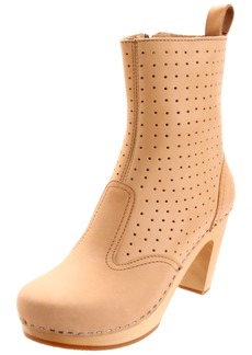 Swedish Hasbeens Women's Perforated Zipper Ankle Boot