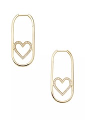 Sydney Evan 14K Yellow Gold & 0.18 TCW Diamond Oval Heart Hoop Earrings