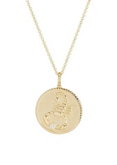 Sydney Evan 14K Yellow Gold & Diamond Large Scorpio Medallion Pendant Necklace