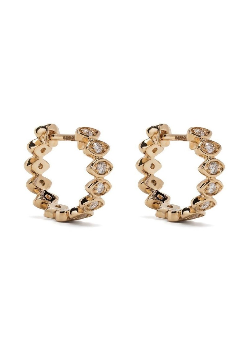 Sydney Evan 14kt yellow gold Evil Eye diamond huggie hoops