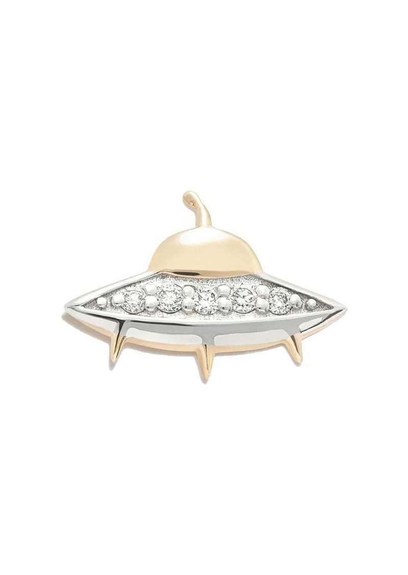 Sydney Evan 14kt yellow gold Flying Saucer diamond stud earring