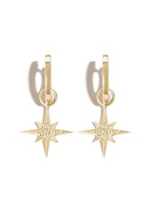 Sydney Evan 18kt yellow gold Starburst charm diamond hoop earrings