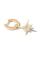 Sydney Evan 18kt yellow gold Starburst charm diamond hoop earrings