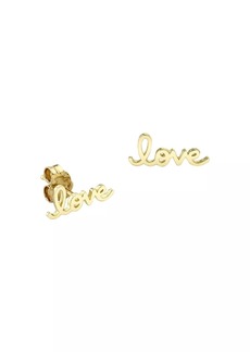 Sydney Evan Pure 14K Yellow Gold "Love" Stud Earrings
