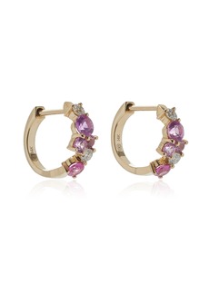 Sydney Evan - 14K Yellow Gold Multi-Stone Huggie Earrings - Pink - OS - Moda Operandi - Gifts For Her