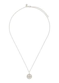 Sydney Evan - Medium Pave Happy Face Charm Tiffany Chain 18K White Gold Diamond Necklace - White - OS - Moda Operandi - Gifts For Her