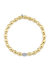 Sydney Evan - Women's Pave Oval Spacer On Gold Oval Bracelet - Gold - Moda Operandi - Valentine's Day Gifts - Luxury Gifts - Gifts for Her