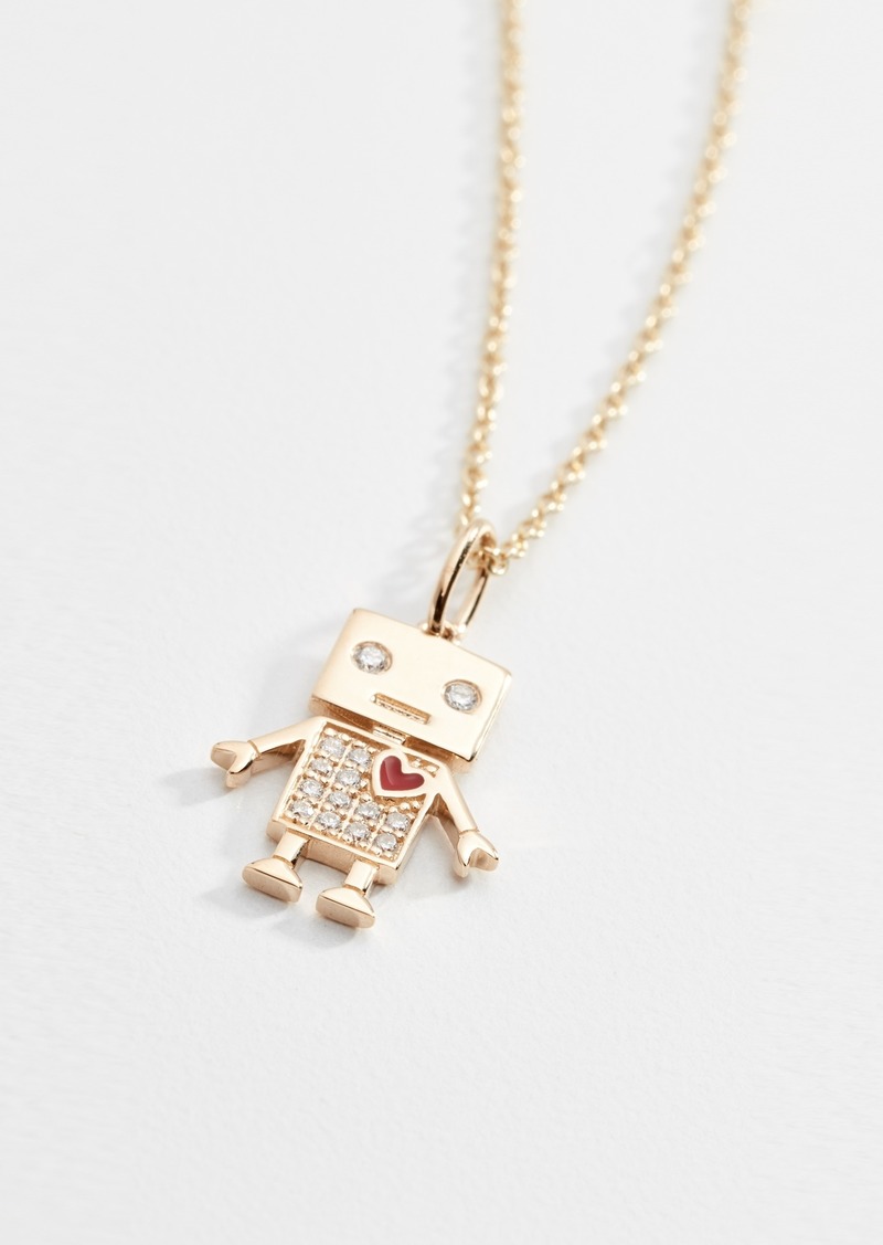 Sydney Evan 14k Gold Love Robot Necklace